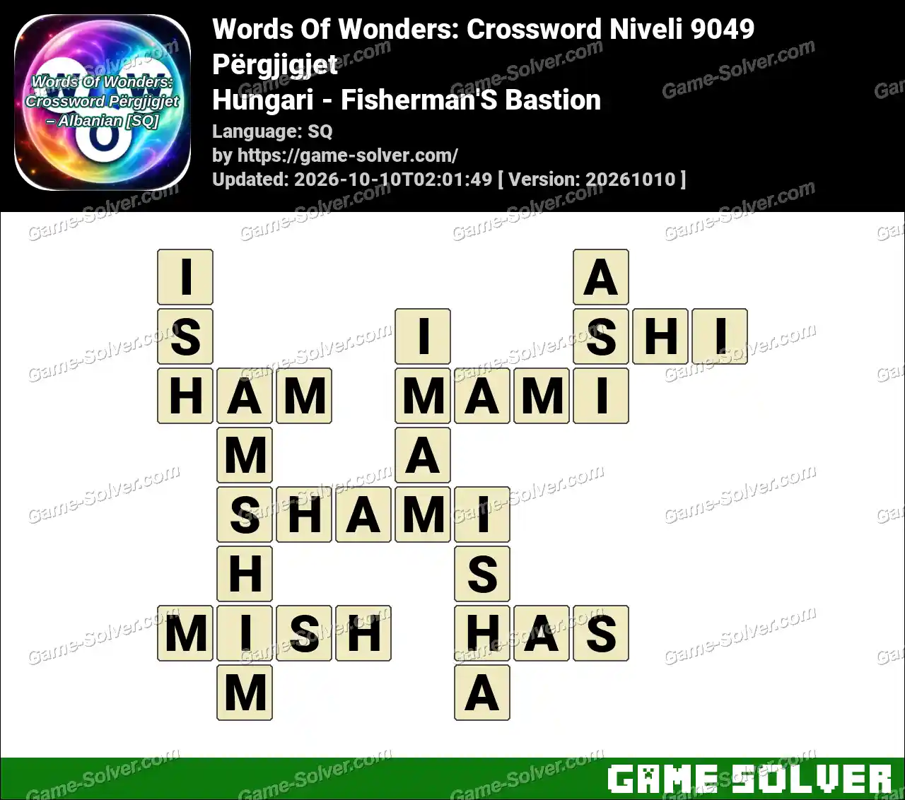Words Of Wonders: Crossword Niveli 9049 Përgjigjet – Hungari – Fisherman’S Bastion